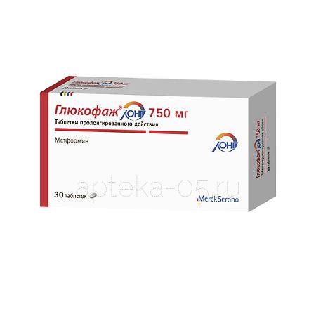 Глюкофаж Лонг тб  750 мг № 30